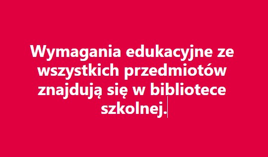 wymagania edukacyjne w bibliotece